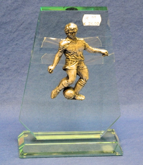 Glaspreis mit Fußballer groß